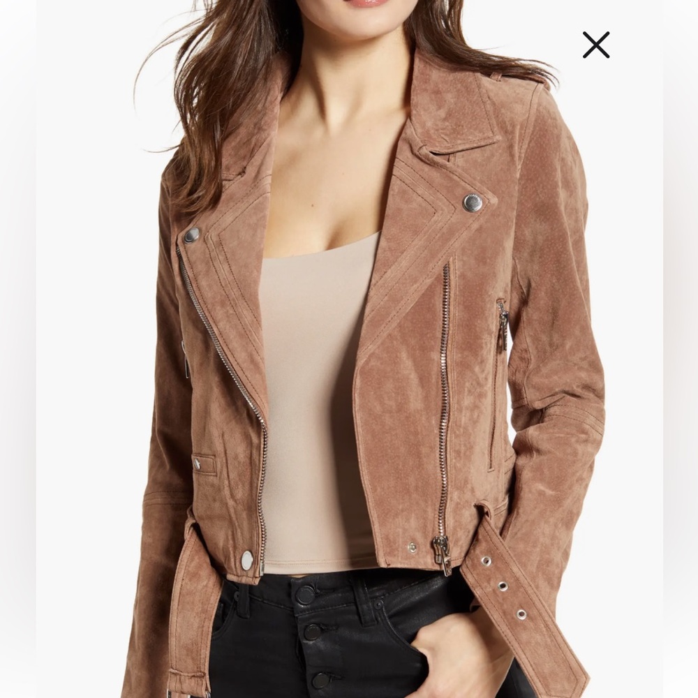 BLANKNYC Suede Moto Jacket - Coffee Bean, Size L